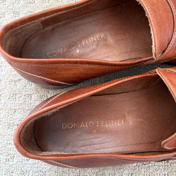 Donald J Pliner Italian Leather Penny Loafers Men‎ US 9.5M Brown Made in Italy main image 9